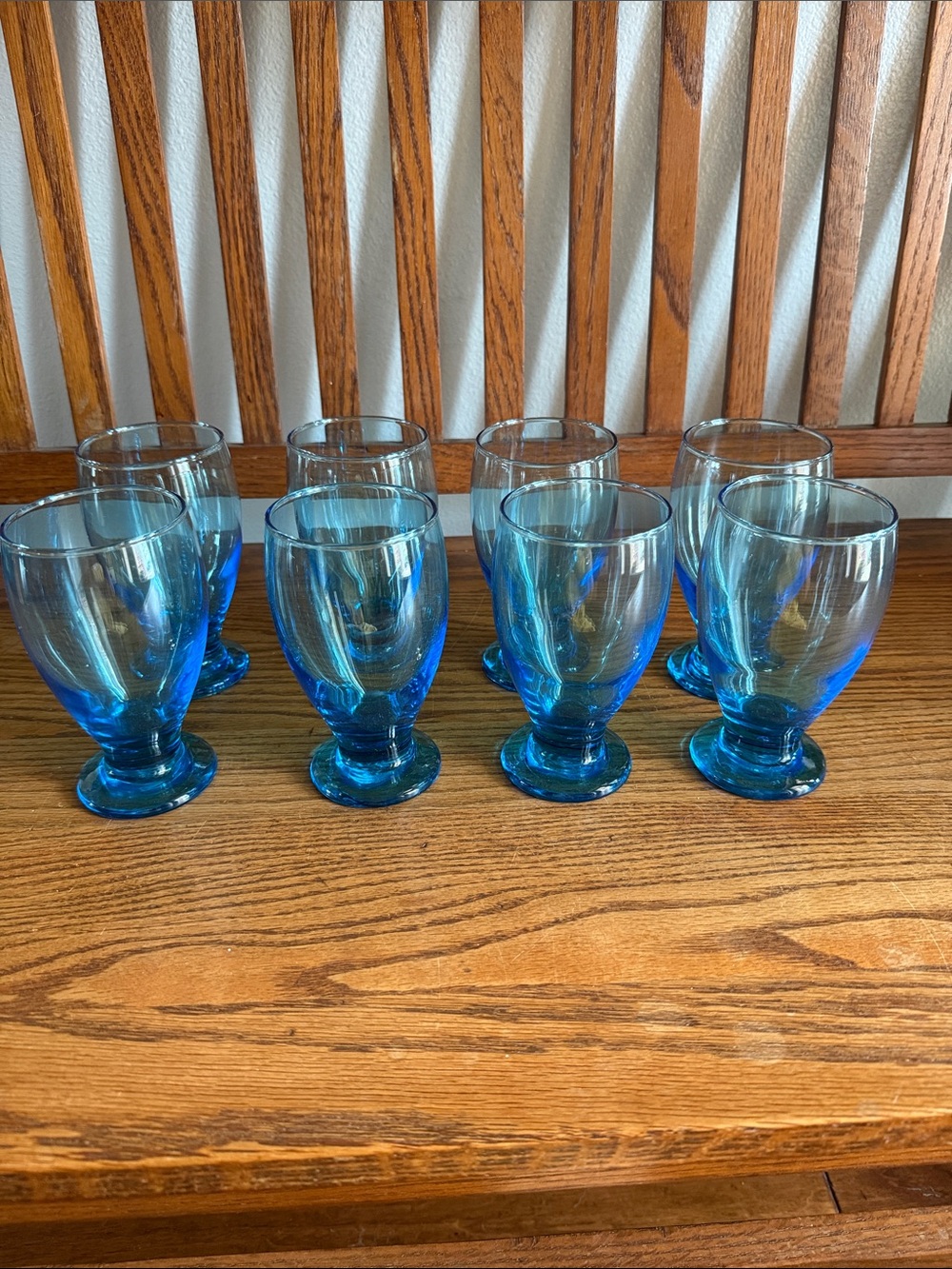 Not Rated Blue Stemmed Goblet Glasses - Set of 8